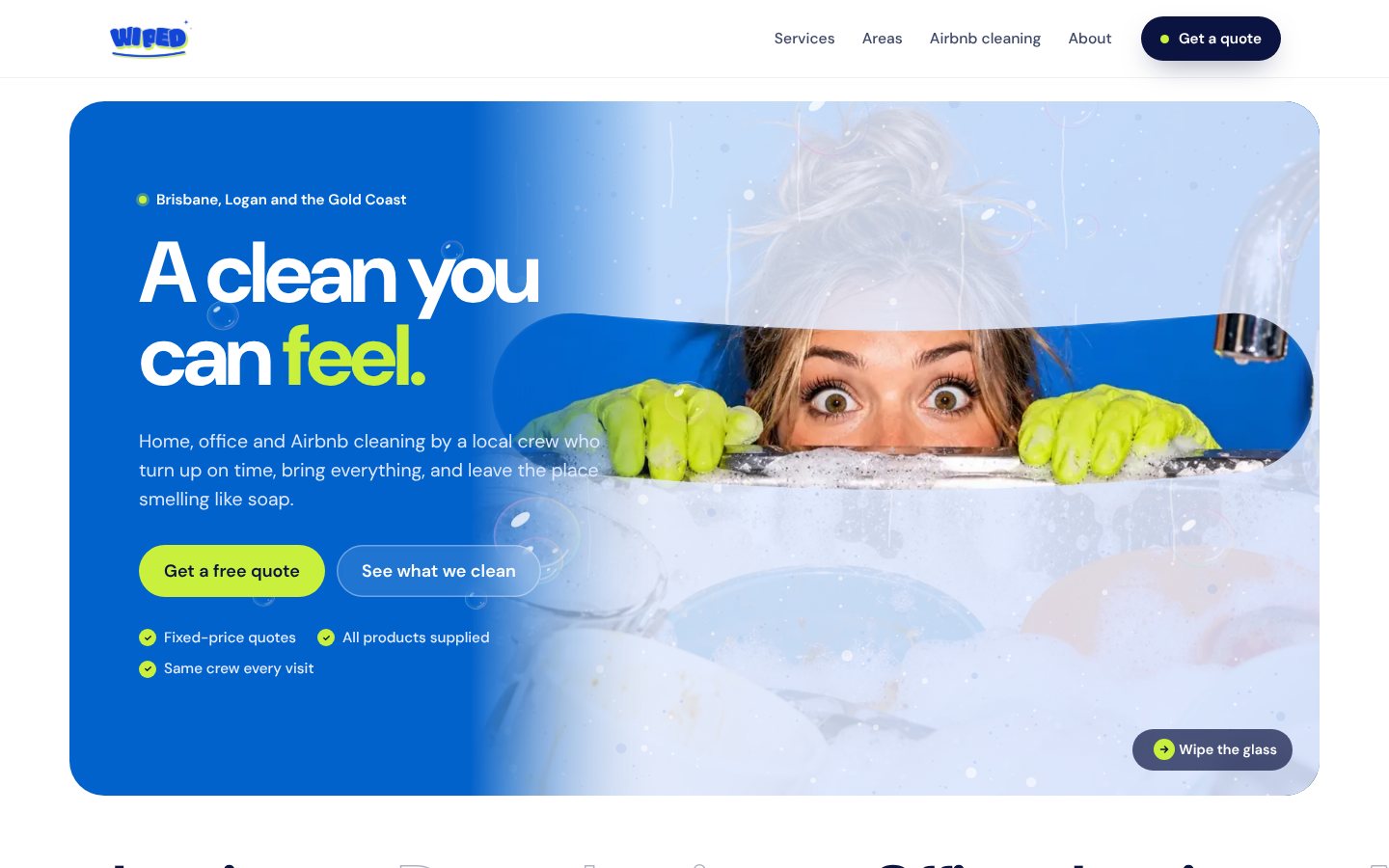 The Wiped website, designed and built by Fine Mess