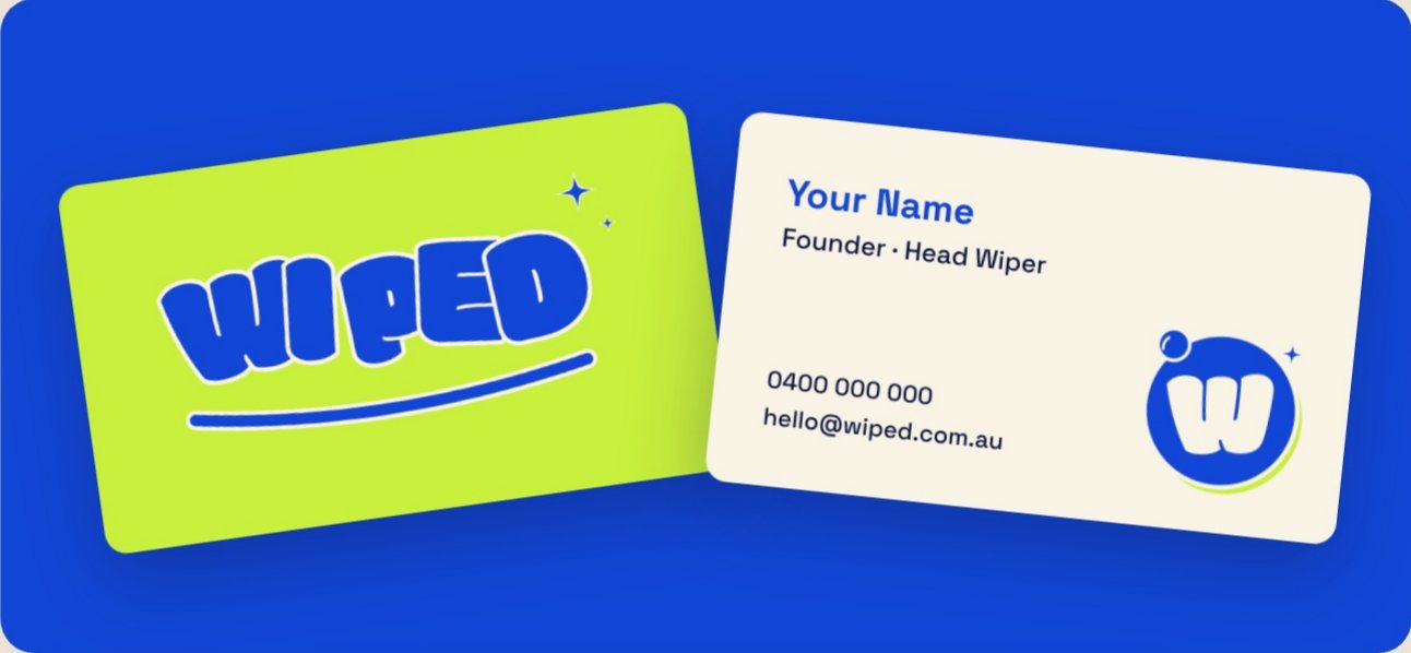 Wiped business cards